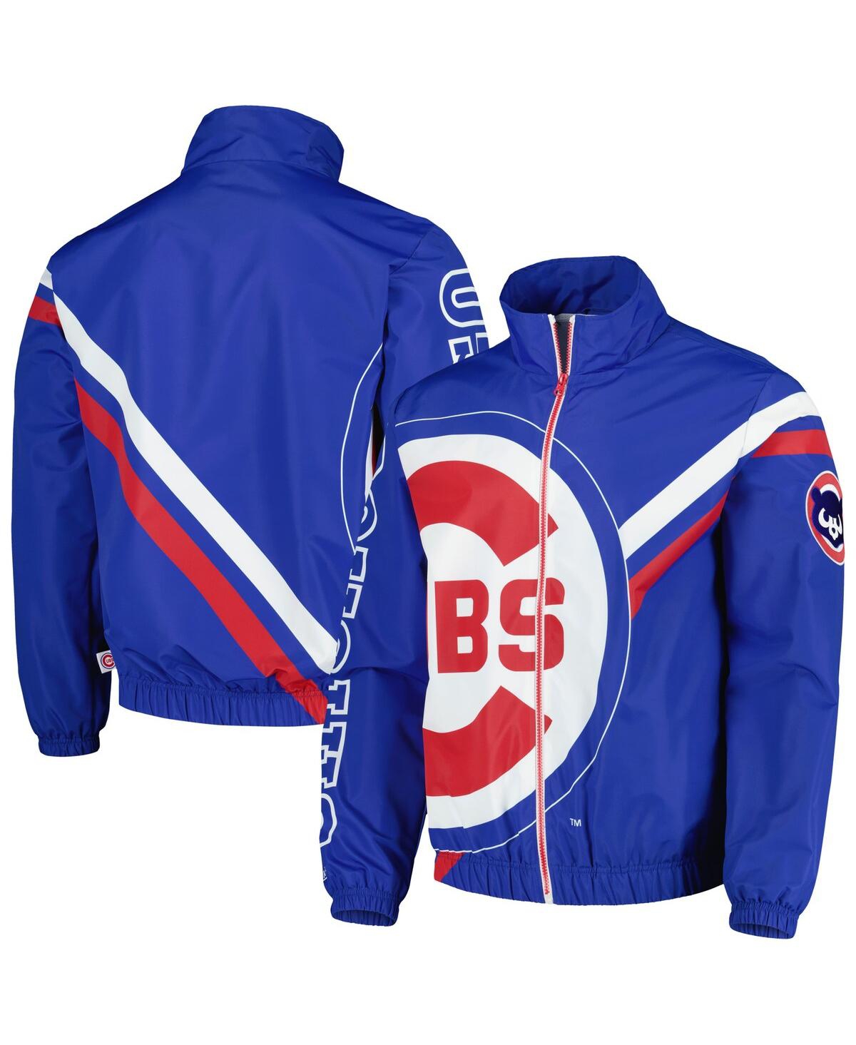 Shop Mitchell & Ness Men's  Royal Chicago Cubs Exploded Logo Warm Up Full-zip Jacket