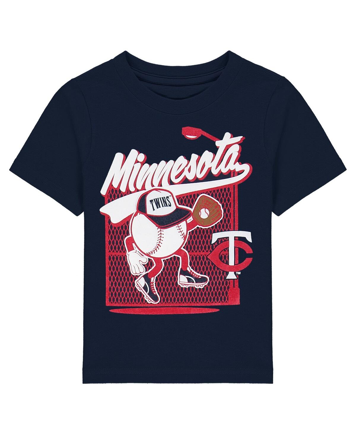 Outerstuff Babies' Toddler Boys And Girls Navy Minnesota Twins On The Fence T-shirt