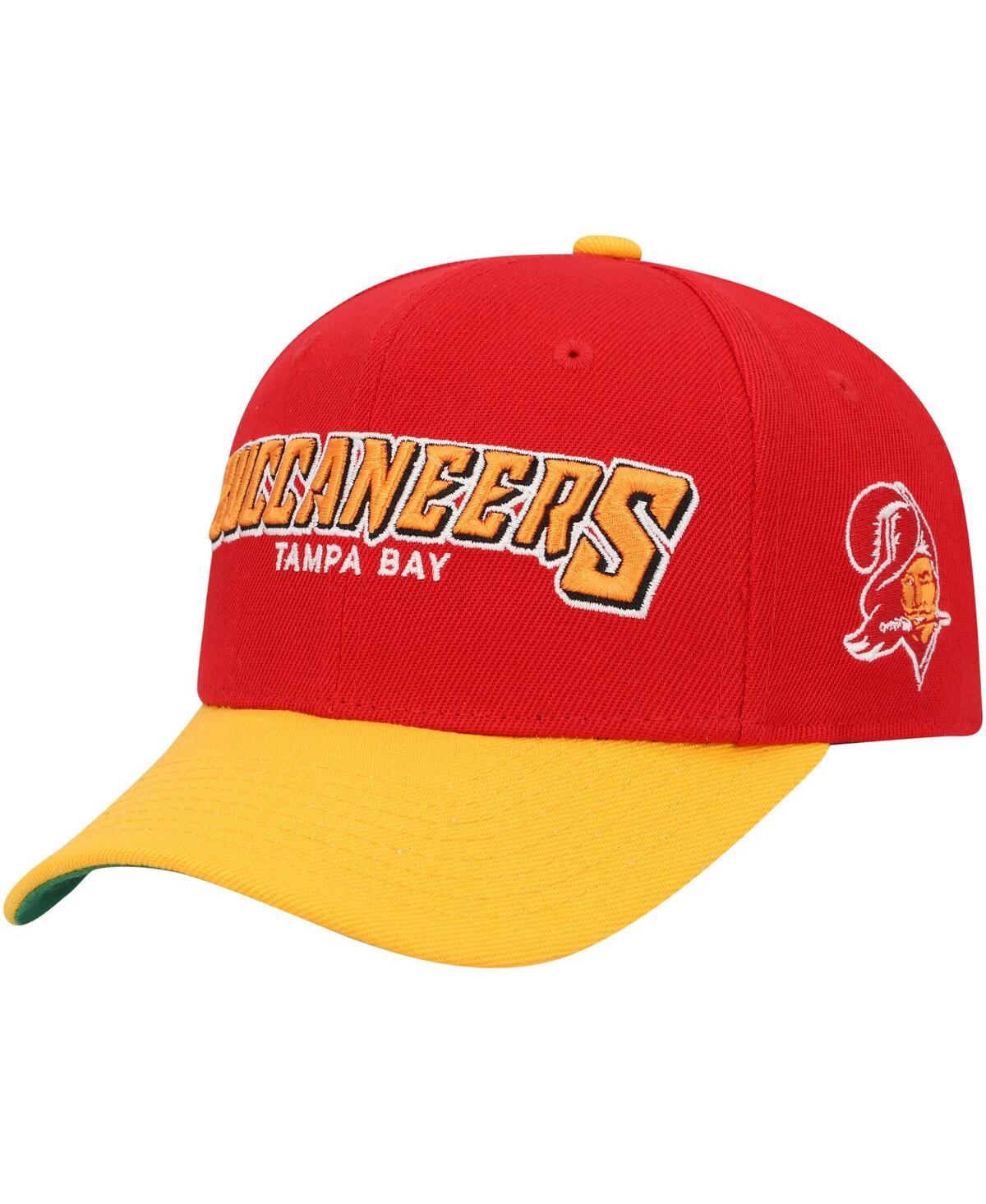 Mitchell & Ness Kids' Big Boys And Girls  Red, Yellow Tampa Bay Buccaneers Shredder Adjustable Hat In Red,yellow