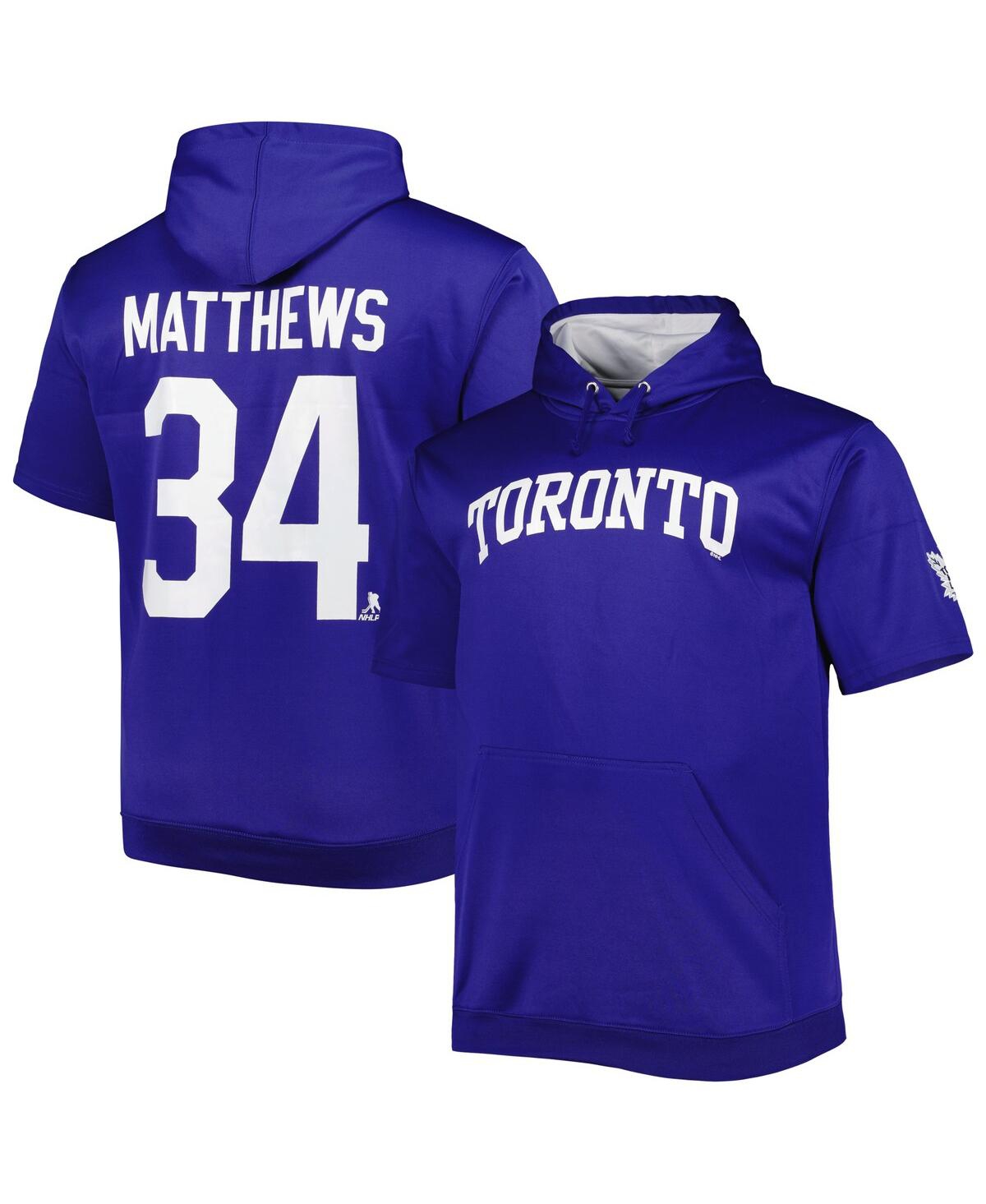 Shop Fanatics Men's  Auston Matthews Blue Toronto Maple Leafs Big And Tall Name And Number Pullover Hoodie