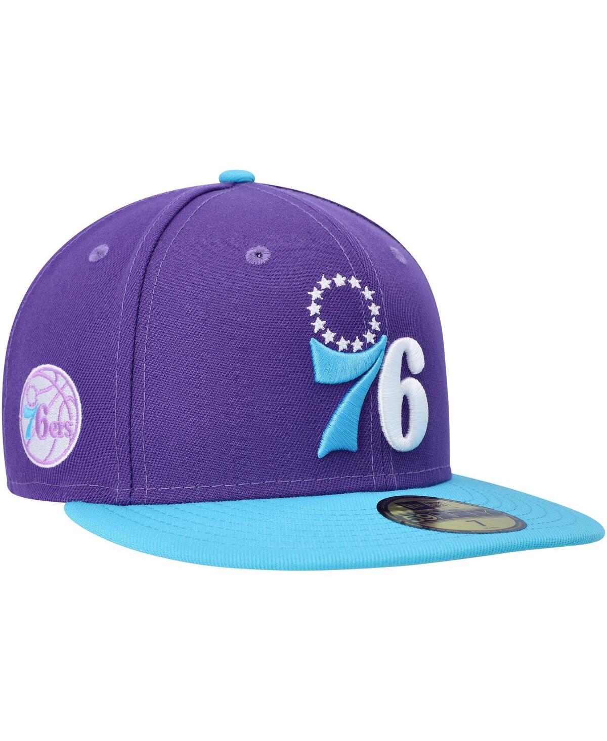 Men's New EraPhiladelphia 76ers Vice 59FIFTY Fitted Hat - Purple