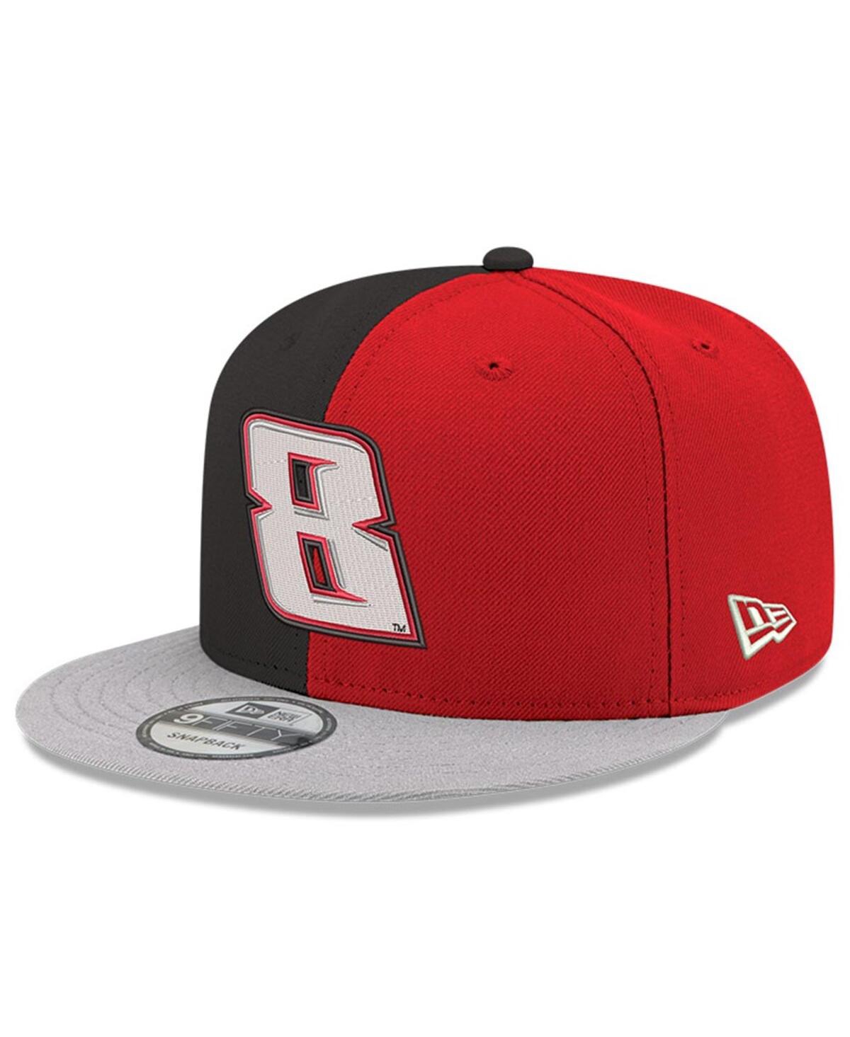 New Era Men's  Black And Scarlet Kyle Busch 9fifty Split Snapback Adjustable Hat In Black,scarlet