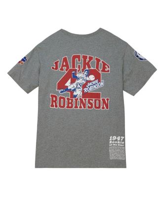 Men's Jackie Robinson Gray Brooklyn Dodgers Cooperstown Collection Legends T-shirt
