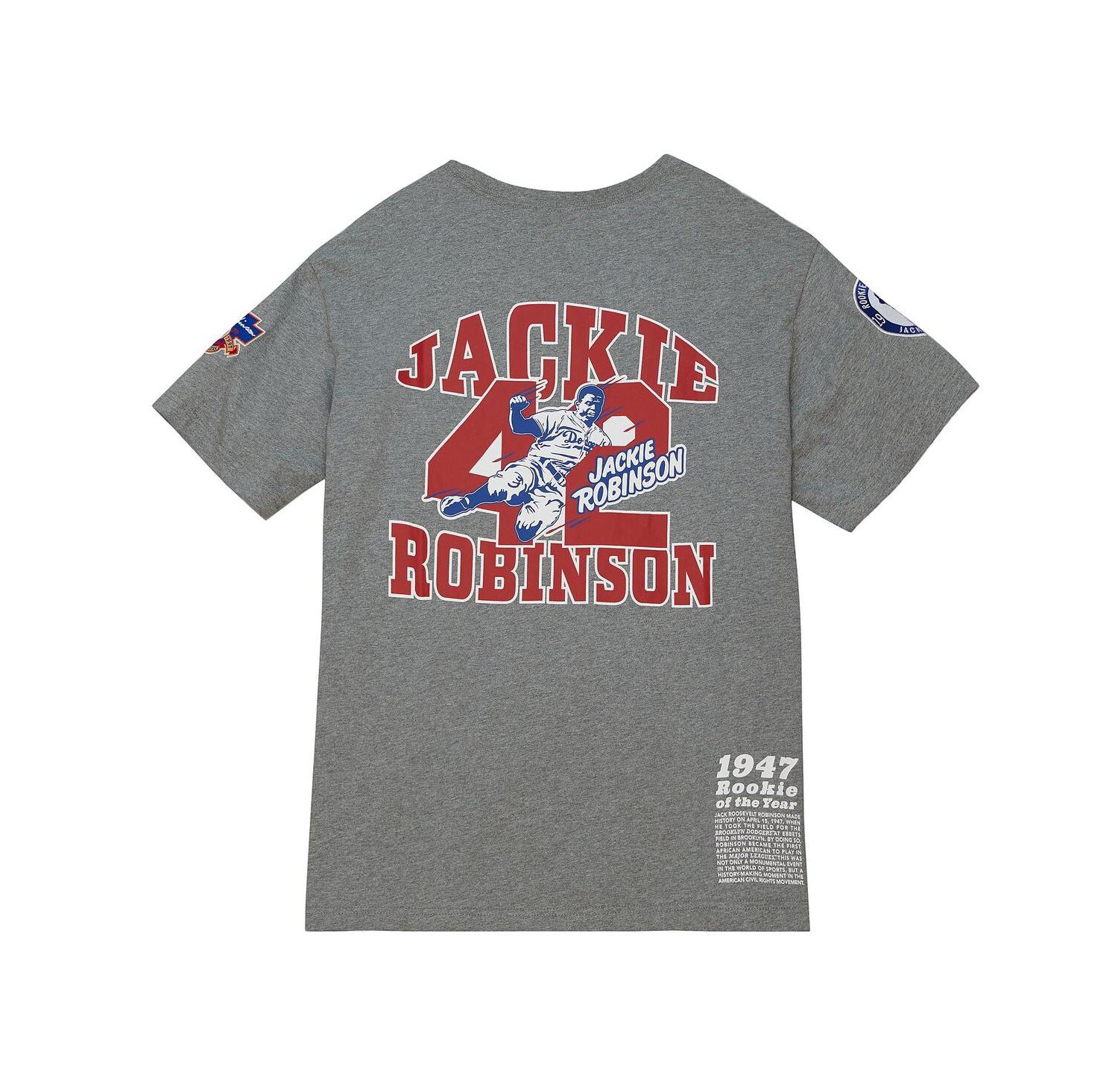 Men's Jackie Robinson Gray Brooklyn Dodgers Cooperstown Collection Legends T-shirt