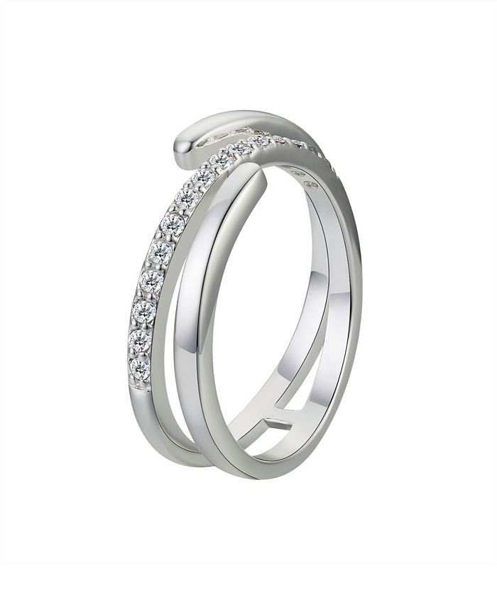 Unwritten Fine Silver Plated Cubic Zirconia Wrap Ring - Macy's