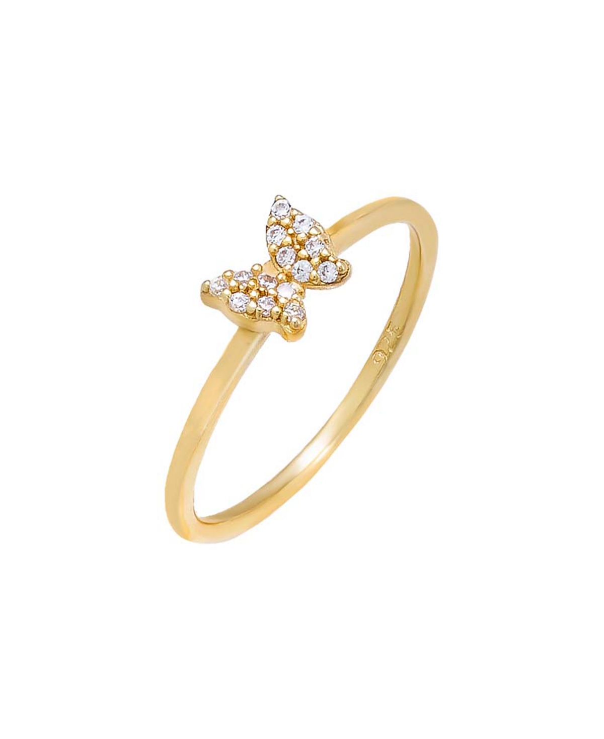 by Adina Eden 14k Gold-Plated Sterling Silver Cubic Zirconia Butterfly Ring