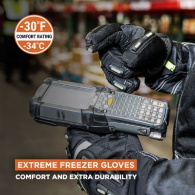 Men's Extreme Freezer Gloves with Touch-Rite Nib - Insulated, Impact Protection, Touchscreen Compatible Work Gloves for -30°F