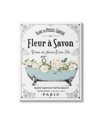 Shop Stupell Industries Floral Parisian Bathroom Advertisement Wall Art Collection In Multi-color