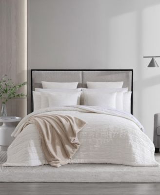 Vera Wang Ruched Chenille Faux Velvet Quilt Collection Bedding In Ivory