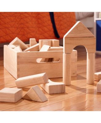 Melissa & Doug Standard Unit Solid-Wood Building Blocks With Wooden Storage Tray (60 pcs)