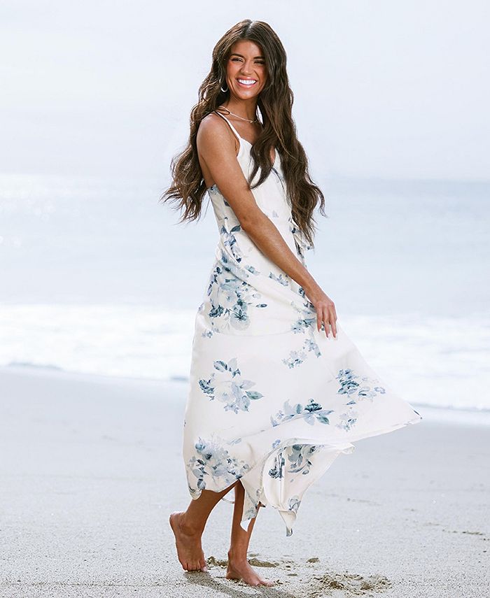 CUPSHE Women's X Madison Beach Wedding Bouquet Floral Belted Chiffon