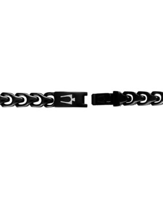 Men's Link Bracelet in Black-Plated Stainless Steel