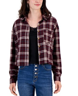 Self Esteem - Juniors' Plaid Flannel Shirt