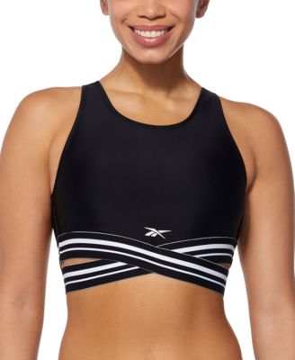 Reebok - Women's Striped-Trim Racerback Bikini Top