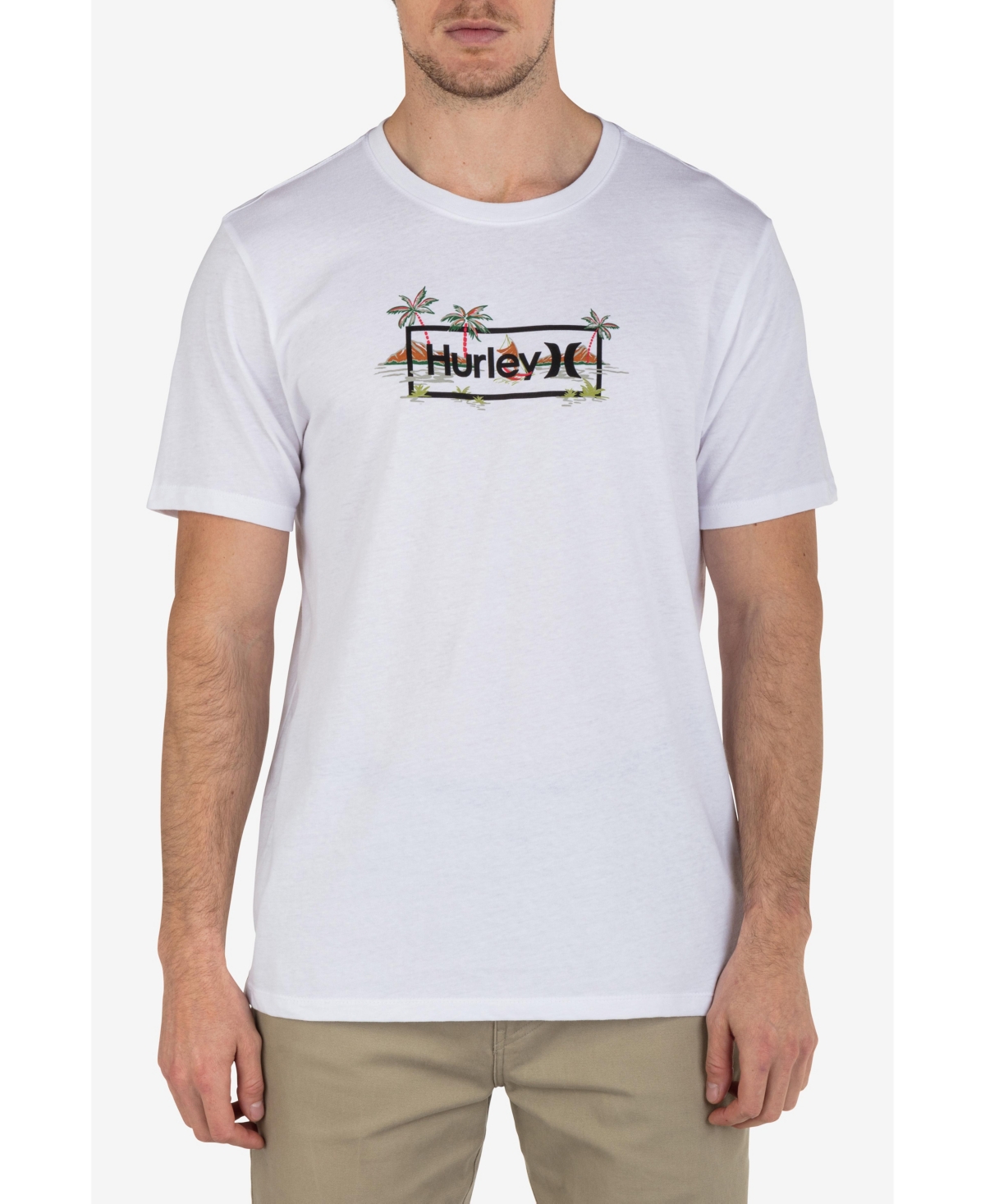 Hurley Men's Everyday One And Only Islander Short Sleeve T-shirt In White