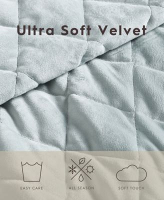 Laura Ashley Solid Velvet Diamond Stitch Quilt Sets