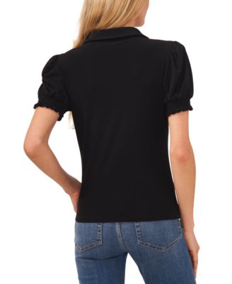 (取寄) シーシー レディース ショート スリーブ スプリットネック カラード トップ CeCe women Short Sleeve Split-Neck Collared Top Navy J 81YqcA8JEEL._AC_SX466_.jpg