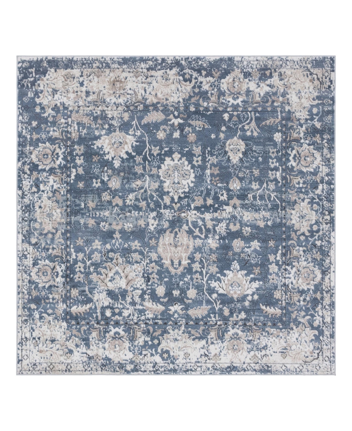 Bayshore Home Wheeler Wlr-01 6' X 6' Square Area Rug In Blue