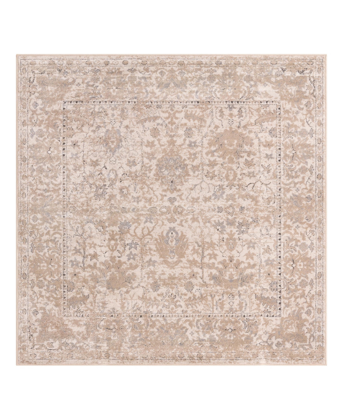 Bayshore Home Wheeler Wlr-01 6' X 6' Square Area Rug In Ivory