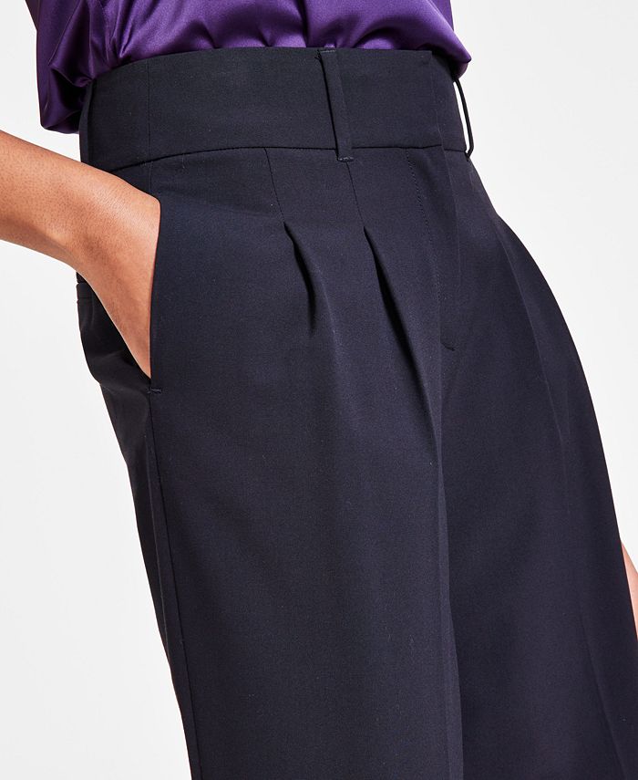 Bar III Women's Pleated-Front Wide-Leg Pants, Created for Macy's - Macy's