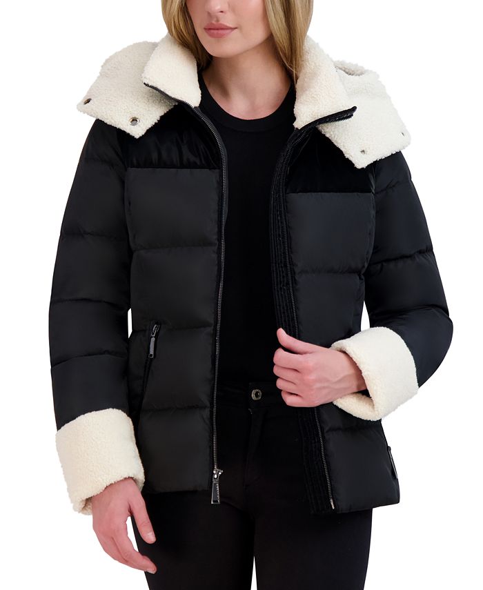 Shearling puffer coat store