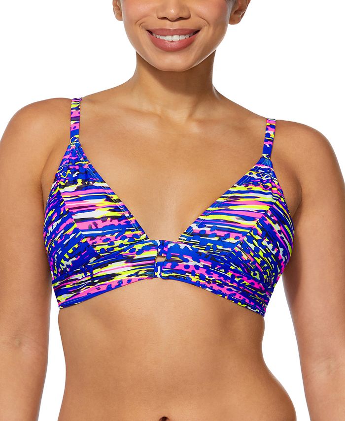 Reebok Women's Printed Bralette Bikini Top - Macy's