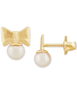 Macy's Children's Cultured Freshwater Pearl (3-3/4mm) Bow Stud