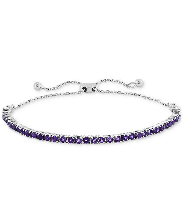 Amour Sterling Silver Adjustable Bolo Bracelet With 46 Natural Blue Topaz Gemstones - 3.78 TCW, Tassel Style