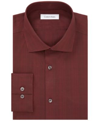 Mens burgundy dress shirt slim sale fit