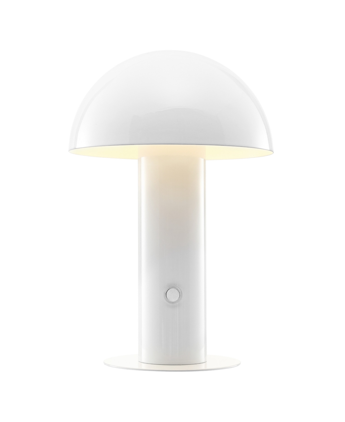 Jonathan Y Boletus 10.75" Contemporary Bohemian Rechargeable, Cordless Iron Integrated Led Mushroom Table Lamp In White