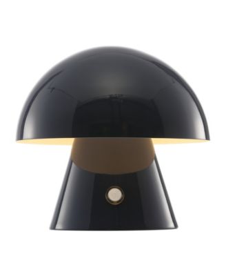 Porcini 7" Contemporary Bohemian Rechargeable, Cordless Iron Integrated LED Mushroom Table Lamp