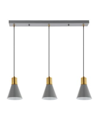 Apollo 33.5" 3-Light Mid-Century Modern Iron Adjustable Linear LED Pendant