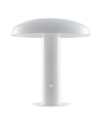 Suillius 11" Contemporary Bohemian Rechargeable, Cordless Iron Integrated LED Mushroom Table Lamp