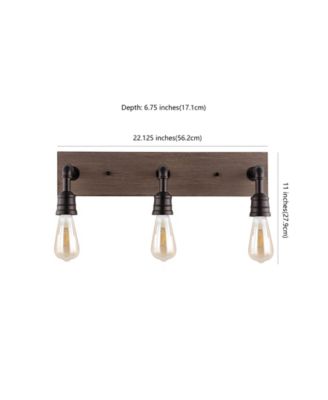 Corbett 22.13" 3-Light Rustic Farmhouse Iron LED Vanity