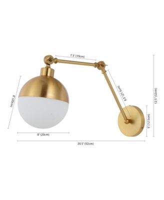 Alba 8" 1-Light Mid-Century Modern Arm-Adjustable Iron, Glass LED Sconce