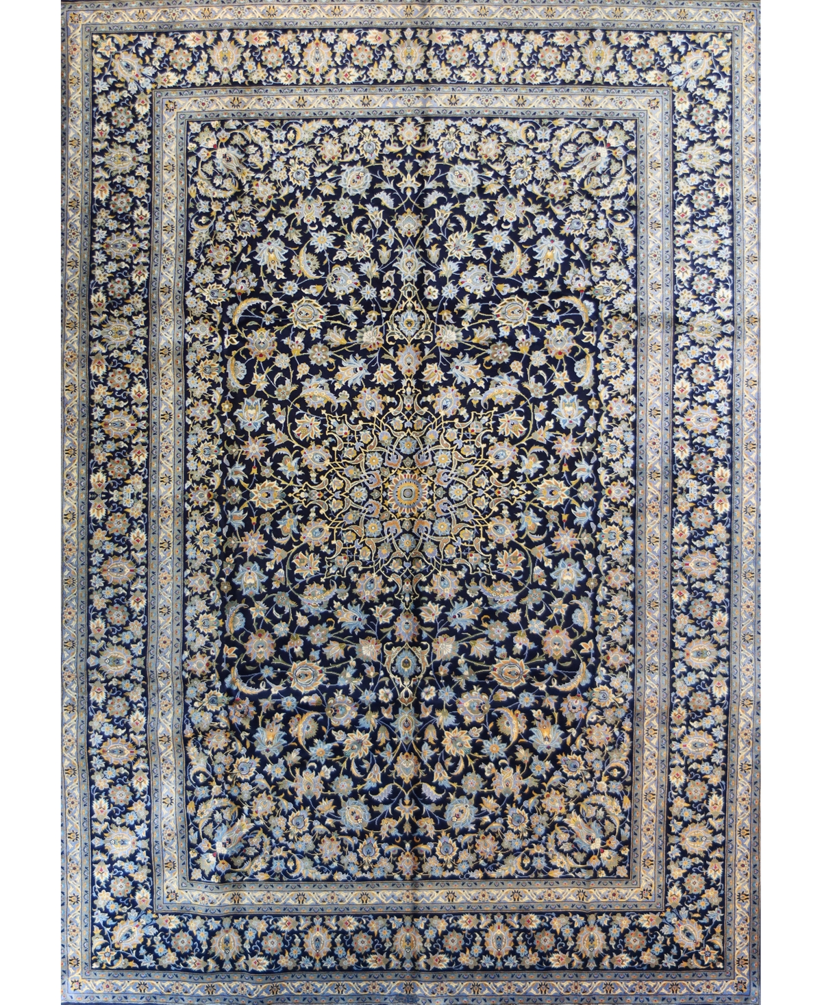 Bb Rugs One Of A Kind Kashan 626252 9'9" X 13'9" Area Rug In Navy