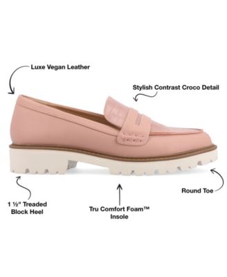 Journee Womens Kenly Medium and Wide Width Slip On Round Toe Loafer