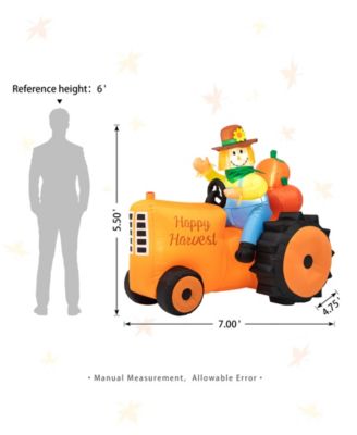 7' Fall Lighted Inflatable Tractor Decor