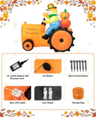 7' Fall Lighted Inflatable Tractor Decor
