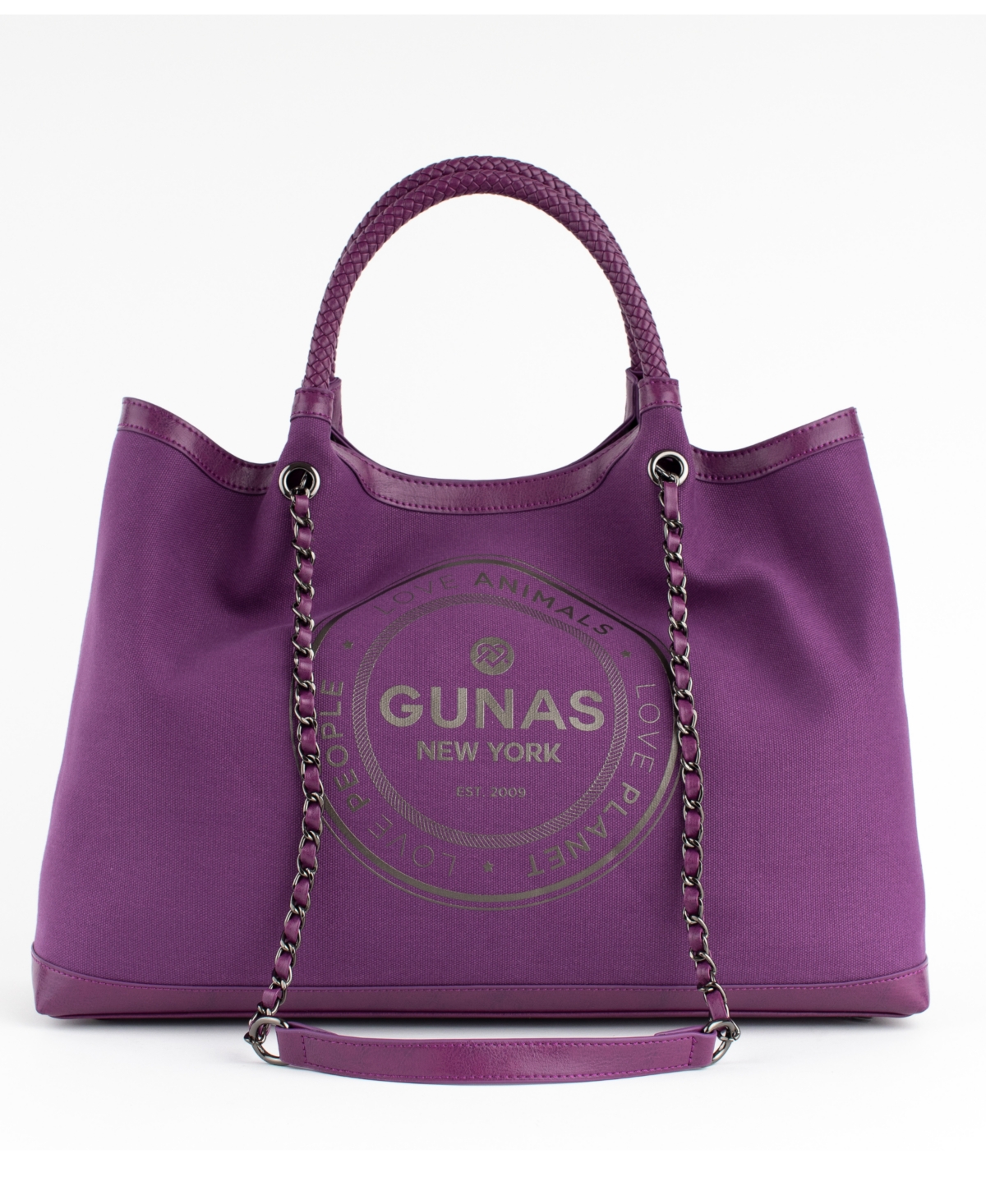 Shop Gunas New York Ruth Canvas Large Tote Bag And Makeup Pouch Set, 2 Pieces In Purple