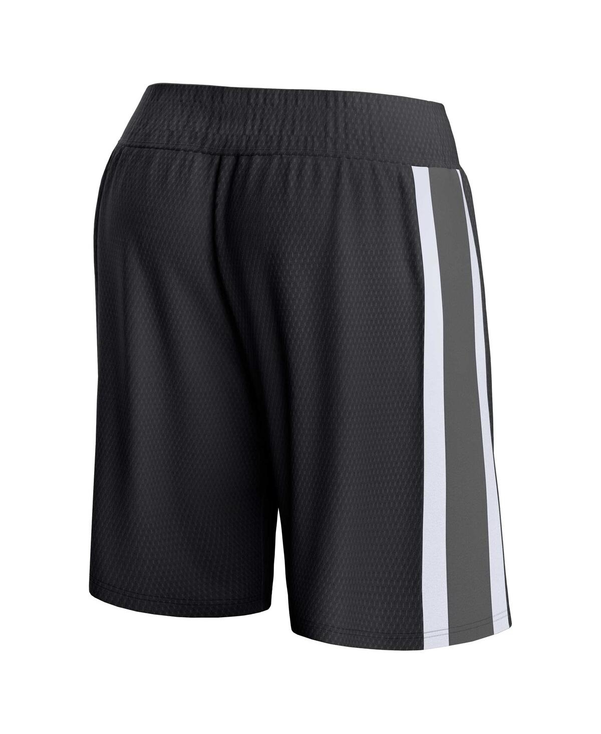 Shop Fanatics Men's  Black Charlotte Hornets Referee Iconic Mesh Shorts