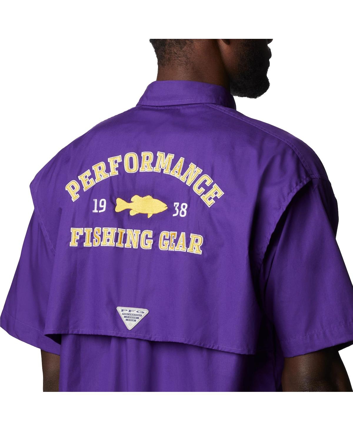 Shop Columbia Men's  Purple Lsu Tigers Bonehead Button-up Shirt