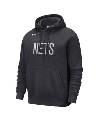 Men's Anthracite Brooklyn Nets Courtside Versus Stitch Split Pullover Hoodie