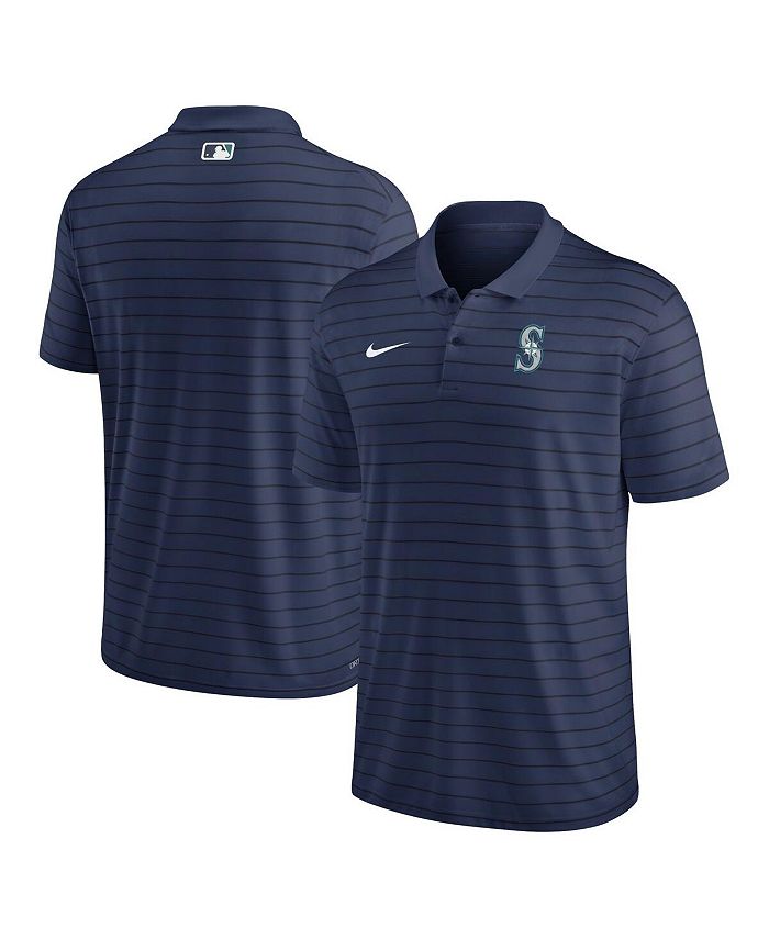 Nike Men's Navy Seattle Mariners Authentic Collection Victory Striped Performance Polo Shirt