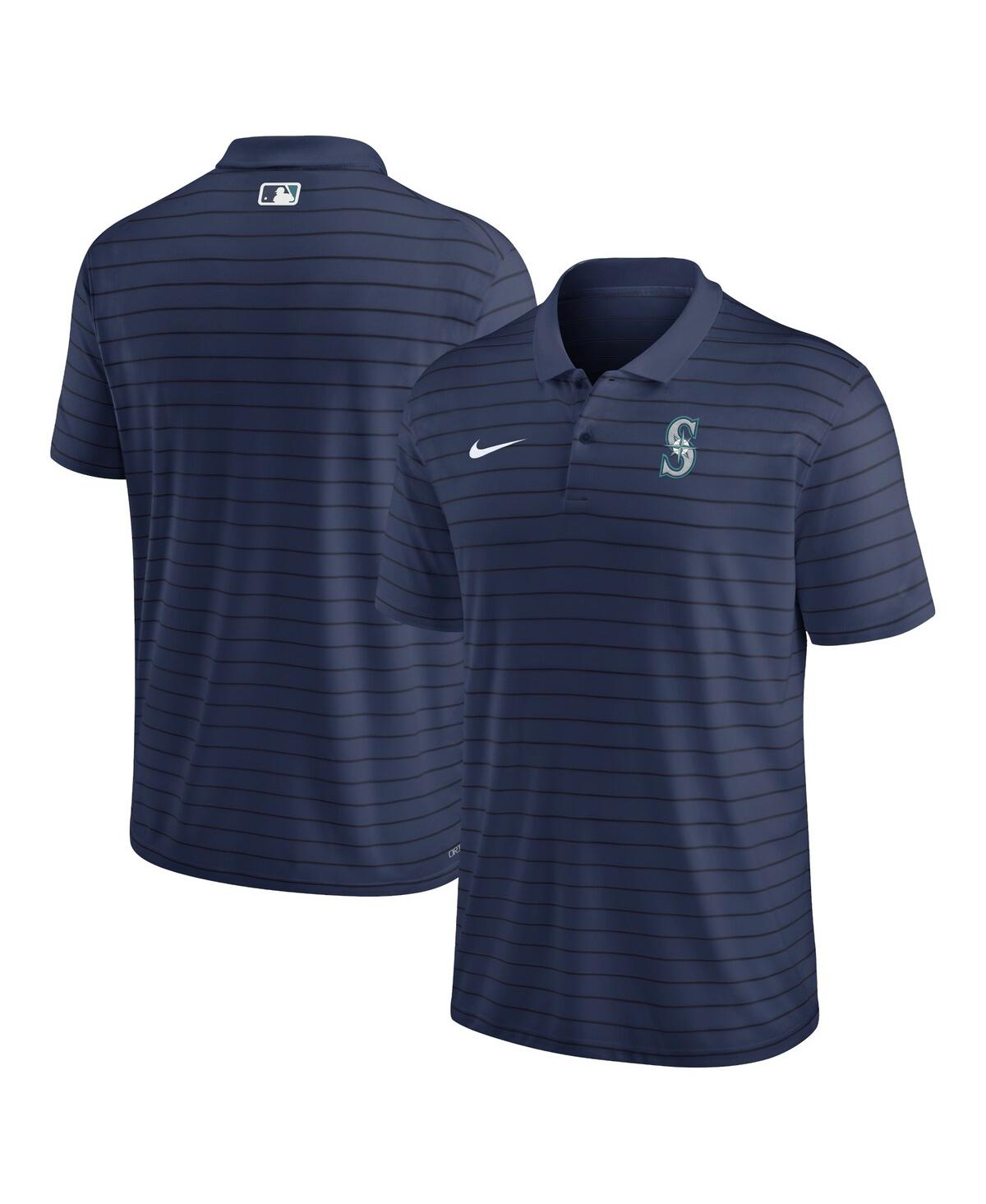 Nike Men's  Navy Seattle Mariners Authentic Collection Victory Striped Performance Polo Shirt