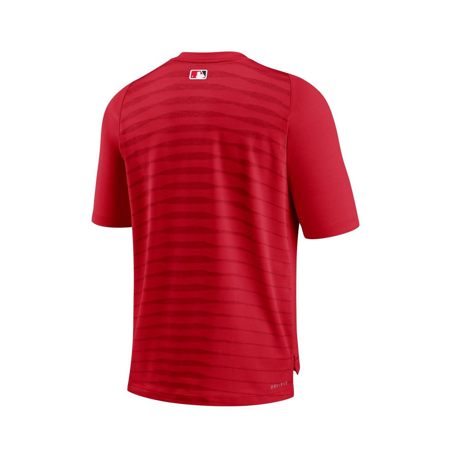 Мужская футболка Nike Red Washington Nationals Authentic Collection Pregame Raglan Performance V-Neck — фото 4