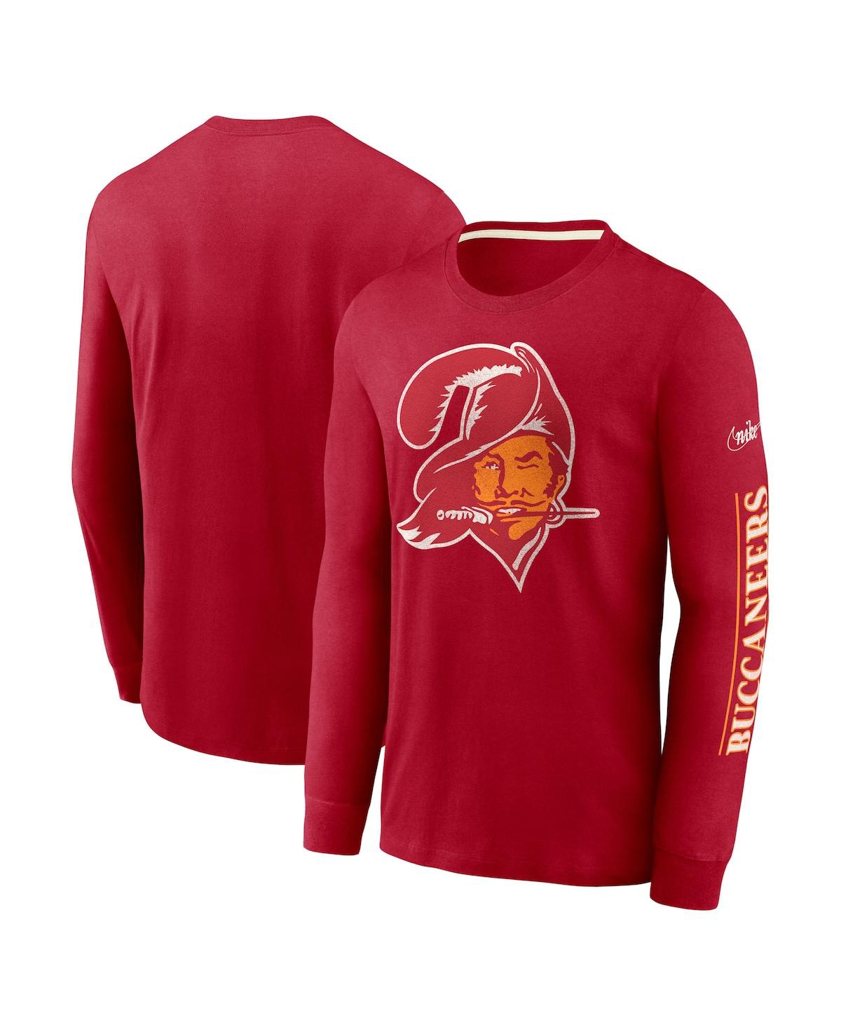 NIKE MEN'S NIKE RED TAMPA BAY BUCCANEERS FASHION TRI-BLEND LONG SLEEVE T-SHIRT