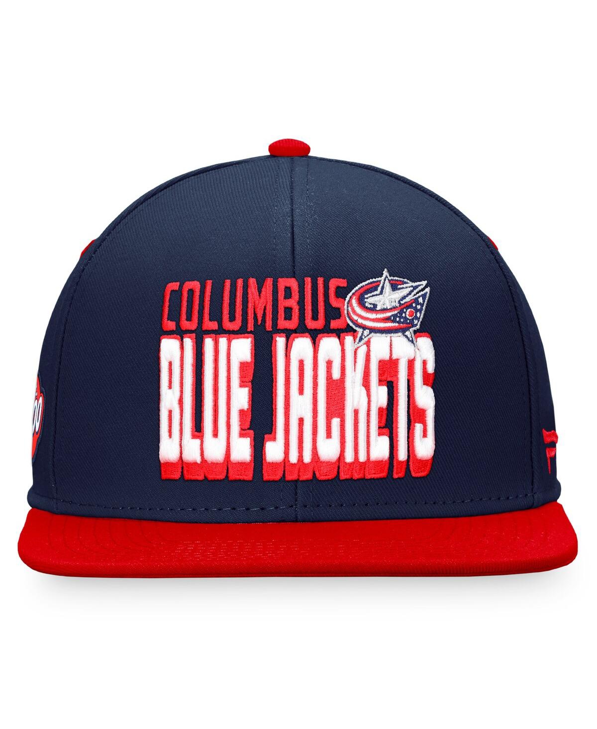 Men's Fanatics Red Columbus Blue Jackets Heritage Retro Two-Tone Snapback Hat - Red