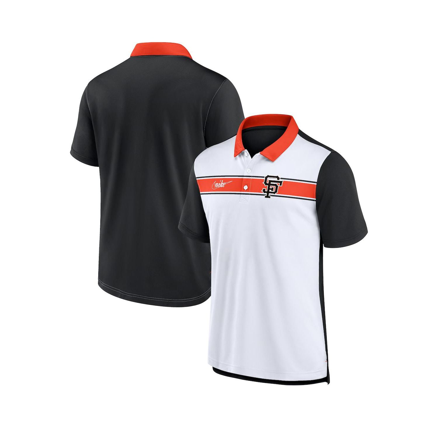 Men's White, Black San Francisco Giants Rewind Stripe Polo Shirt