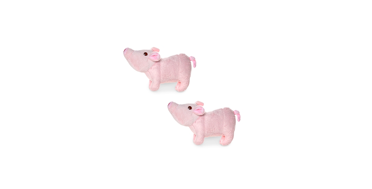 Jr Farm Piglet, 2-Pack Dog Toys - Pink